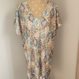 Sequin Diamond Pattern Dress